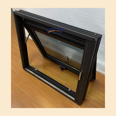Ventana suspendida de aleación de aluminio con malla de pantalla de fibra de vidrio y vidrio doble templado