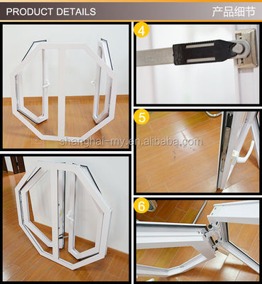 Cuadro hexagonal de aleación de aluminio con doble cristal de cristal para apertura horizontal
