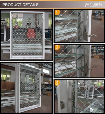 Ventana de alfombra de aluminio con malla robadora personalizable y patrón de apertura horizontal