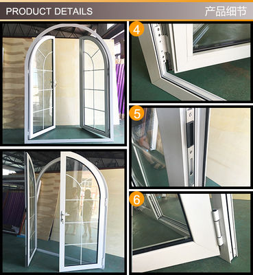 2 mm de espesor de perfil Puertas francesas arqueadas con paneles laterales o Alemania Puertas de mano