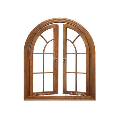 Ventana de revestimiento con arco de aleación de aluminio con estilo abierto y diseño de parrilla