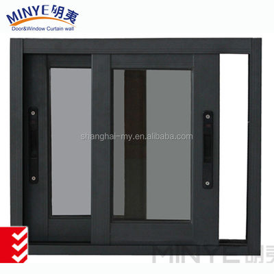 Ventana francesa de aluminio duradero con apertura deslizante y acabado recubrido de polvo liso