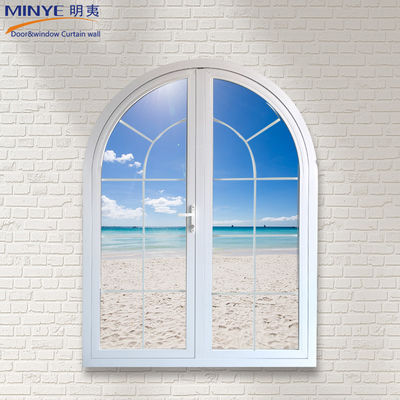 Puerta de cristal de doble oval de perfil de arco de aluminio con penetración de agua 450 PA