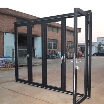 Puertas plegables de aluminio de color personalizado para el aislamiento térmico de entrada moderna e impermeable