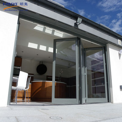 Puerta doble acristalada de vidrio de doble templado Puerta plegable de PVC para pared divisoria interior