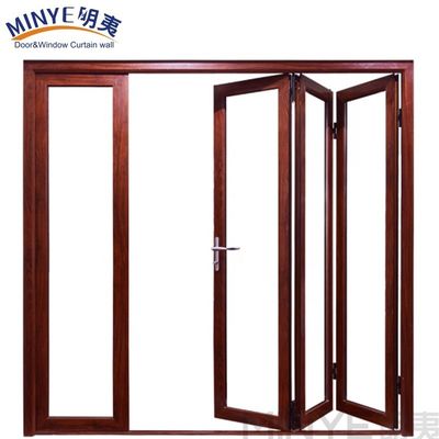 Acordeón plegable Patio de vidrio de aluminio exterior Puerta corredera doble con corte térmico