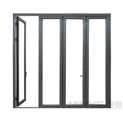 Puerta plegable de aluminio con aislamiento acústico con 4 paneles Puerta de pantalla de aluminio en diseño moderno