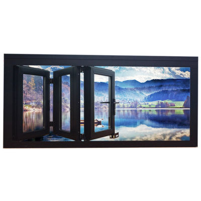 Puerta de vidrio de balcón de aluminio con método de apertura plegable y malla de pantalla de fibra de vidrio