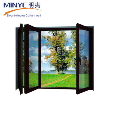 Puerta de vidrio de balcón de aluminio con método de apertura plegable y malla de pantalla de fibra de vidrio