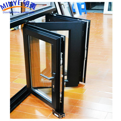 Puerta de vidrio de balcón de aluminio con método de apertura plegable y malla de pantalla de fibra de vidrio