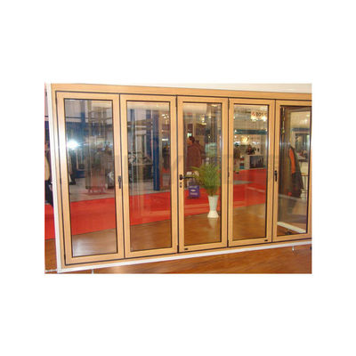 Diseño alemán de aislamiento acústico recubrimiento de aluminio acabado puerta principal con puertas plegables