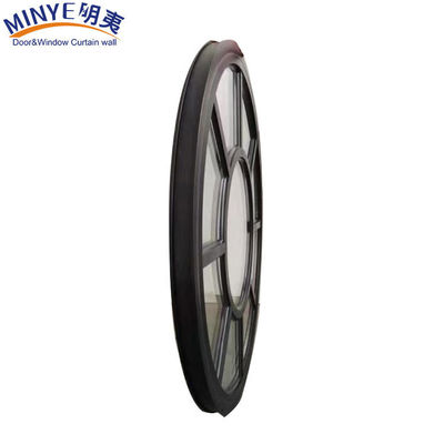 Ventana decorativa circular de aluminio con diseño moderno y acabado recubierto de polvo