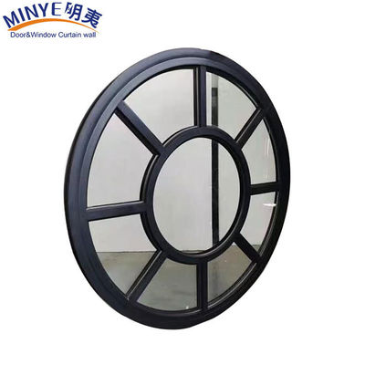 Ventana decorativa circular de aluminio con diseño moderno y acabado recubierto de polvo