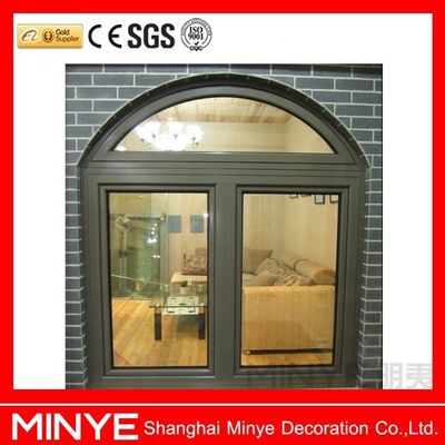 Aislamiento acústico de moldeo de ladrillo Ventanas de doble acristalamiento semicirculares con arco de aluminio