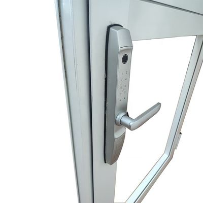 Puerta de vidrio de aluminio con contraseña.
