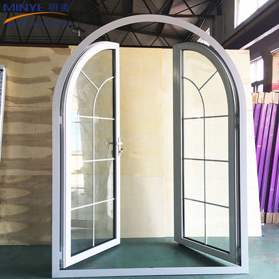 Material de vidrio de perfil de aluminio normal puerta de carcasa superior curvada para diseño moderno