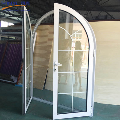 Material de vidrio de perfil de aluminio normal puerta de carcasa superior curvada para diseño moderno