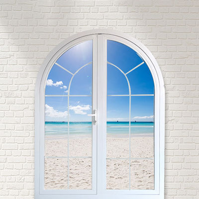 Revestimiento de potencia de la parte superior redonda francesa Arcada exterior patio Casement Puertas de vidrio en cualquier color