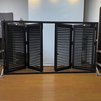 Patrón de apertura horizontal de aleación de aluminio ventanas plegables y persianas para iluminación diurna