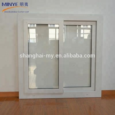 Ventanas corredizas de plástico PVC de aislamiento simple y acústico con espesor de perfil de 2,5 mm