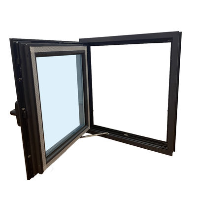 Ventana de vidrio de villas con estilo swing-casement y cuadro de aleación de aluminio con red de fibra de vidrio