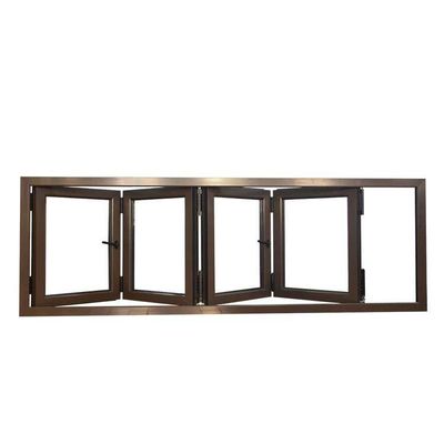 Acordeón de aluminio ventanas plegables verticales con revestimiento de energía y hardware chino superior