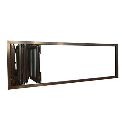 Acordeón de aluminio ventanas plegables verticales con revestimiento de energía y hardware chino superior
