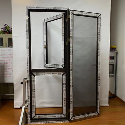 Puerta de vidrio minimalista con hardware chino de aluminio de doble hoja de ventana