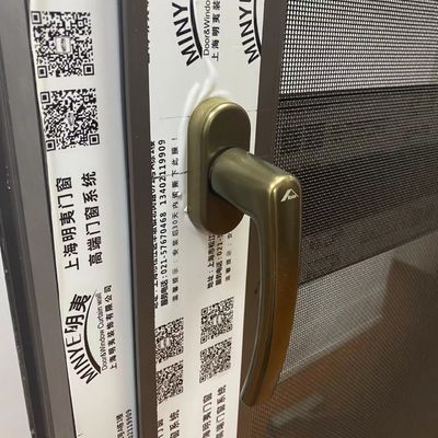 Puerta de vidrio minimalista con hardware chino de aluminio de doble hoja de ventana