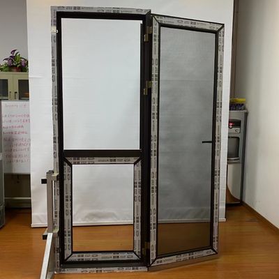 Puerta de vidrio minimalista con hardware chino de aluminio de doble hoja de ventana