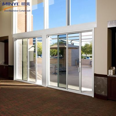 Materiales para redes de pantalla de acero inoxidable Puertas corredizas de vidrio doble templado de aluminio