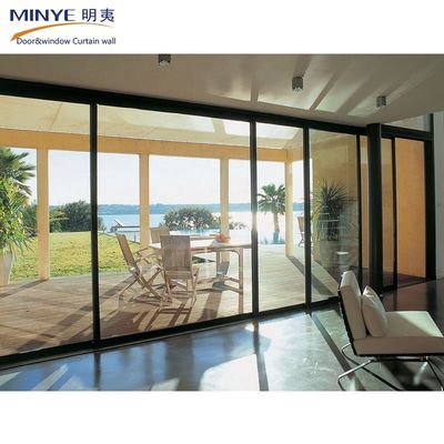 Materiales para redes de pantalla de acero inoxidable Puertas corredizas de vidrio doble templado de aluminio