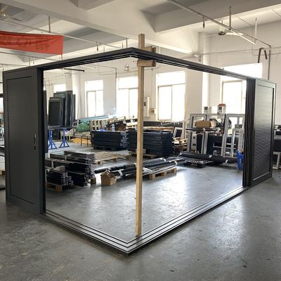 Entrada Sistema de puertas correderas de cojín para puertas de patio de esquina panorámica acabadas en aluminio