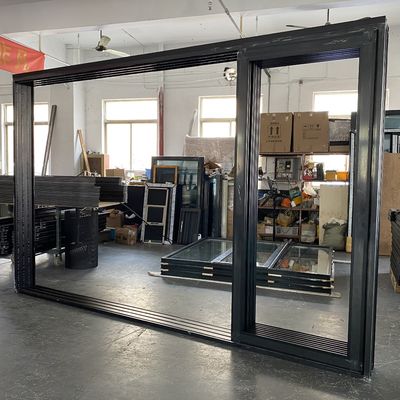 Entrada Sistema de puertas correderas de cojín para puertas de patio de esquina panorámica acabadas en aluminio