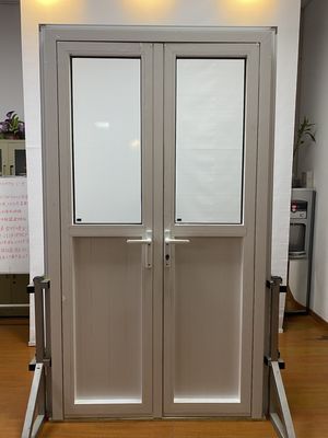 Moderno diseño estándar europeo doble paneles estilo swing huracán prueba de aluminio Casement puerta de seguridad