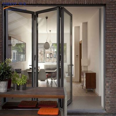 Doble acristalamiento insonorizado exterior e interior puerta doblada con aleación de aluminio