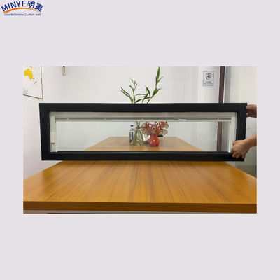 Redes de pantalla de fibra de vidrio a prueba de viento persianas de apertura horizontal incorporadas de aleación de aluminio ventana fija para uso comercial