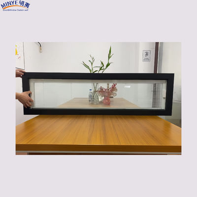 Redes de pantalla de fibra de vidrio a prueba de viento persianas de apertura horizontal incorporadas de aleación de aluminio ventana fija para uso comercial