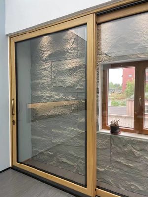 Venta directa de puertas correderas de vidrio con Alemania Hardware Método de apertura de empuje y tira