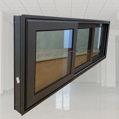 Estilo de diseño chino de aluminio de doble acristalamiento de 3 pistas de ventana corredera de aluminio