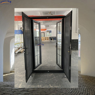 Puerta de aluminio de doble vidrio templado residencial de rompecabezas térmicas con alta resistencia