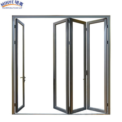 Puerta plegable de patio de doble ruptura térmica de aluminio para aislamiento térmico y acústico