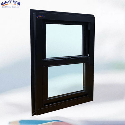 Ventanas de aluminio con banda suspendida única en blanco resistente al viento para deslizamiento vertical hacia arriba y hacia abajo