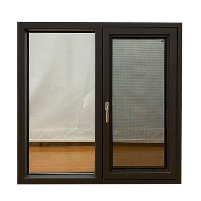 Ventana de aluminio con persianas de doble cristal y estilo de diseño moderno