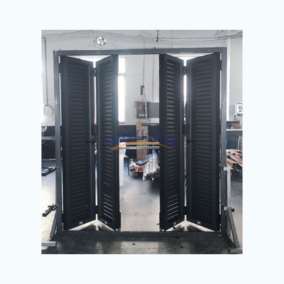 Energía VERTICAL Aluminio Doblado Patio Puertas de vidrio plegables Función exterior A prueba de viento