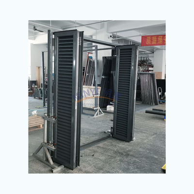 Energía VERTICAL Aluminio Doblado Patio Puertas de vidrio plegables Función exterior A prueba de viento