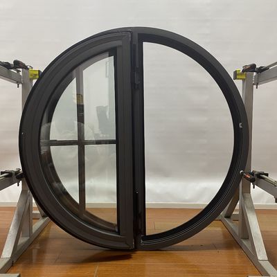 Diseño industrial insonorizado Moderno de aluminio de vidrio circular personalizado Ventanas de casado
