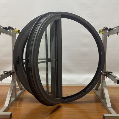 Diseño industrial insonorizado Moderno de aluminio de vidrio circular personalizado Ventanas de casado