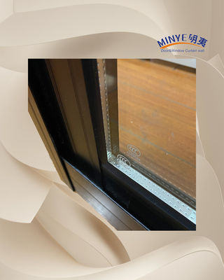 Ventana corredera de aluminio de doble vidrio para la función insonorizante del aluminio