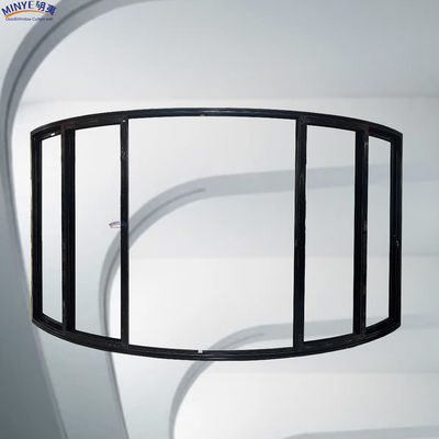 Puerta corredera de hotel con marco de aluminio curvado de múltiples pistas y vidrio doble templado